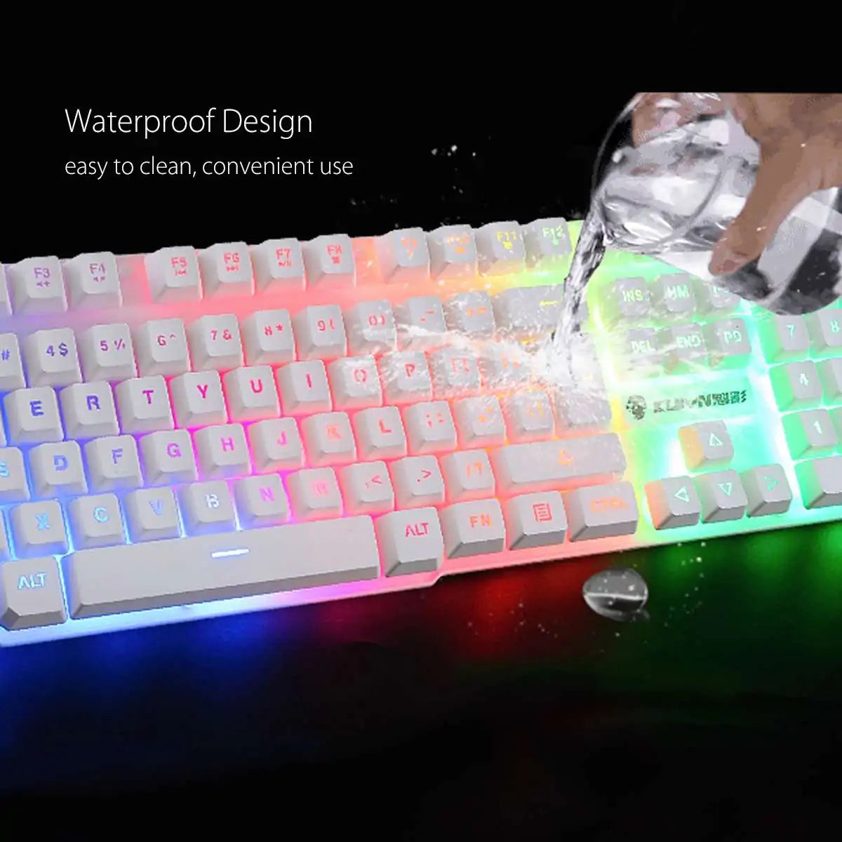 LED Rainbow Backlight Keyboard Set