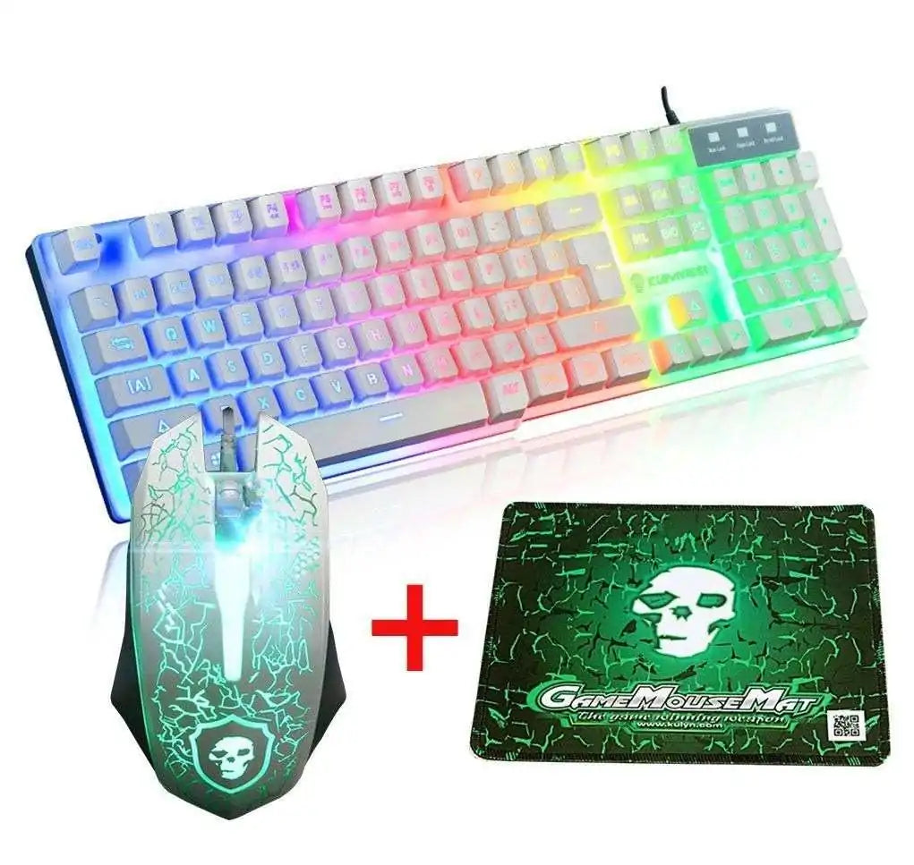 LED Rainbow Backlight Keyboard Set