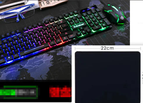 LED Rainbow Backlight Keyboard Set